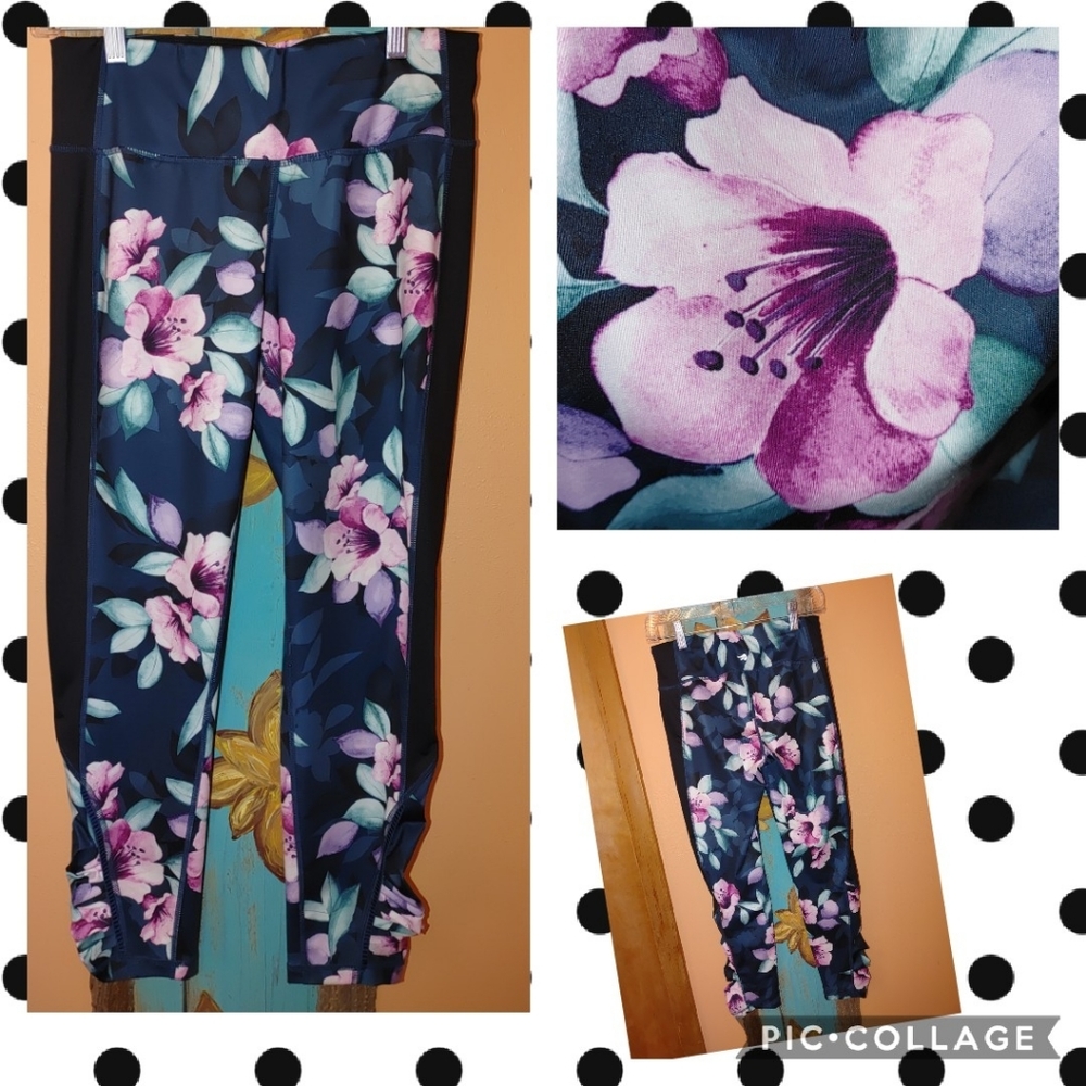 Ideology floral leggings teal gorgeous